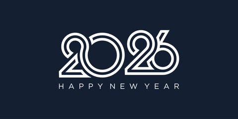 Obraz premium 2026 Happy New Year design vector. trendy unique new year 2026 logo design template