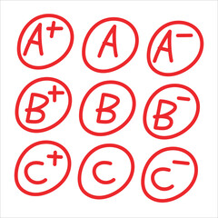 hand drawn grade results set
