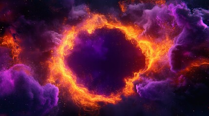 Obraz premium Stunning Cosmic Background with Fiery Orange and Purple Swirls