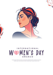 International Women's Day template for advertising, poster, wishes, leaflets, flyer, a4, social, media, banner, with wmen, face, clip, art, silhouette, Girl, female, Vertical, Celebration, 8 March