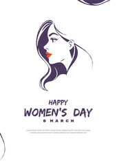 International Women's Day template for advertising, poster, wishes, leaflets, flyer, a4, social, media, banner, with wmen, face, clip, art, silhouette, Girl, female, Vertical, Celebration, 8 March