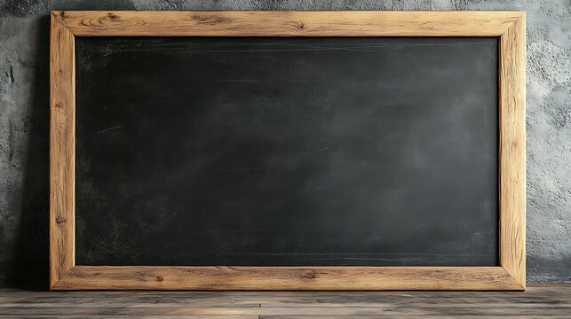 Empty blackboard on grunge wall background. Mock up