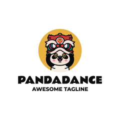 Panda Dance Simple Mascot Logo