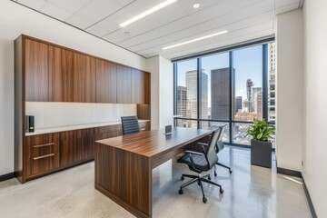 Modern executive office with city view (1)