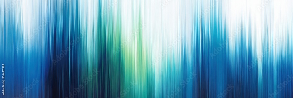 Poster Vertical abstract lines represent gentle spring rain with shades of blue and green, creating a soothing atmosphere for reflection. Generative AI