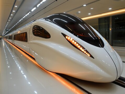 futuristic high speed train for transportation, created by generative AI