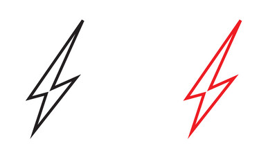 Comic icon lightning bolt elements. Flash sign charge or voltage, thunder and lightning strike in cartoon style. EPS 10/AI
