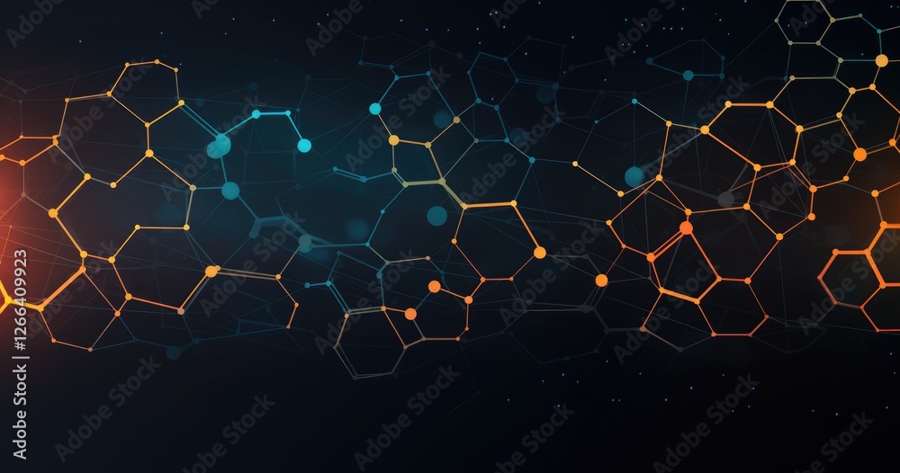 Wall mural abstract beautiful background with a hexagon pattern for technology, science or business concept