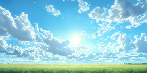 Fototapeta premium Blue sky with white clouds background