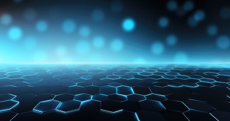 Naklejka premium Abstract beautiful background with glowing particles and glitter on dark blue background, glittering dust or sparkles in the air