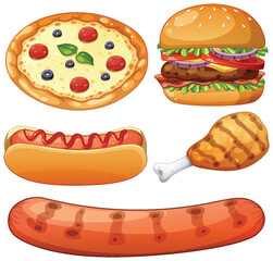 Delicious Fast Food Variety Illustration
