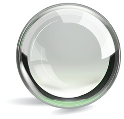 Transparent Glass Sphere with Light Reflection
