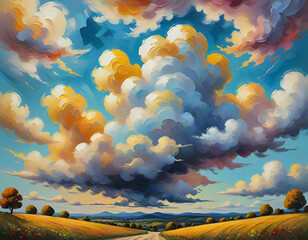 sky with clouds. 