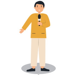 Journalist People Illustration with Cartoon Design. Isolated Vector Character.