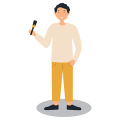 Journalist People Illustration with Cartoon Design. Isolated Vector Character.