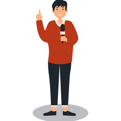 Journalist People Illustration with Cartoon Design. Isolated Vector Character.