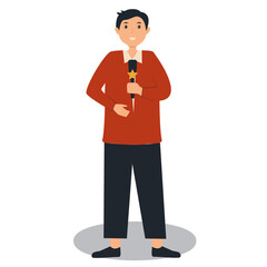 Journalist People Illustration with Cartoon Design. Isolated Vector Character.