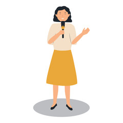Journalist People Illustration with Cartoon Design. Isolated Vector Character.