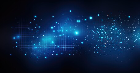 Obraz premium Abstract beautiful digital background with glowing dots and empty text box for design, vector illustration. Big data technology concept.