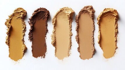 Makeup foundation shades on white background