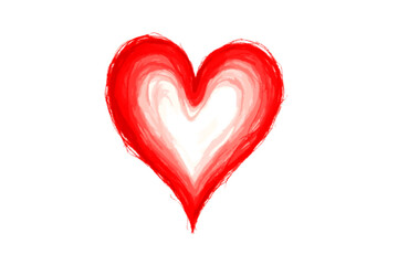 A beautifully abstract red heart with soft brush strokes and a gradient effect, symbolizing love, warmth. This artistic heart design is perfect for Valentine’s Day, romantic cards, wedding