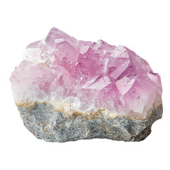 Fototapeta premium Isolated Quartz Crystal Display on Transparent background with Pink Shades and Natural Texture for Creative Use