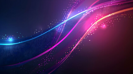 Fototapeta premium Colorful abstract waves with glowing lights creating a vibrant digital background