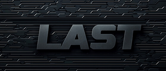 Dark metallic texture background with embossed word LAST -ai