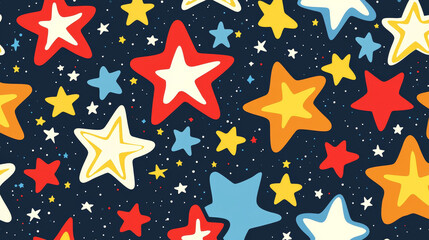 Obraz premium Colorful starburst pattern on dark background -ai