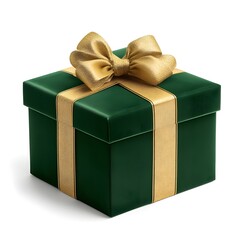 Elegant green gift box with a gold ribbon, a perfect present!