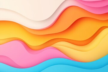 Colorful wavy layered paper art background