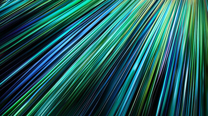 Obraz premium Abstract teal and green radiating lines -ai