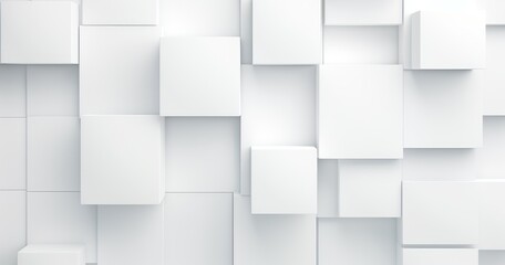 Abstract beautiful random background with squares and blocks, minimalistic design. The geometric pattern is made of soft paper cutouts, creating an elegant wall art piece for digital or print applicat