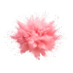 Vibrant Pink Powder Explosion on White; Dynamic and Energetic!