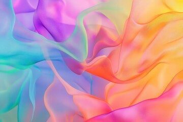 Obraz premium Abstract rainbow fabric drapes, vibrant colors, soft, flowing textures