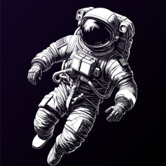 Astronaut sketch Vector illustration, can be enlarge