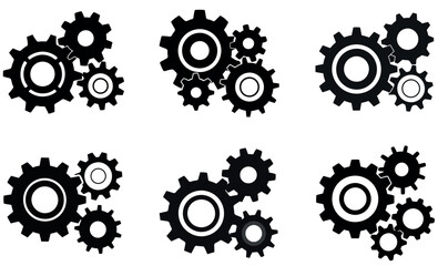 Seamless pattern of interconnected gears