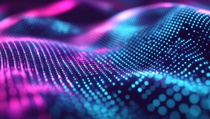 Abstract digital wave, vibrant dots, futuristic background