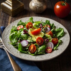 샐러드를 먹는 사람