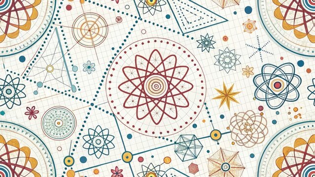 Abstract Math Formula Art, Complex Equation Graphic Design,  Mathematical Background, Science Wallpaper, Geometry Pattern