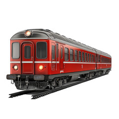 Obraz premium Isolated Red Train with Passenger Cars on a Transparent background for Stock Photo Use