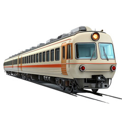Naklejka premium Isolated Passenger Cars on a Transparent background, Capturing the Essence of Vintage Train Design and Transportation