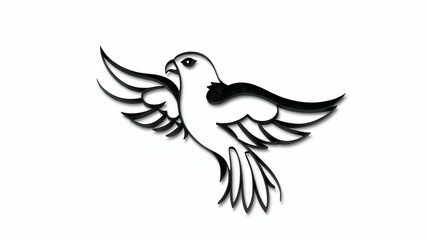 Obraz premium Baaz Falcon Logo Design | Black Vector Falcon Art | Minimalist Bird Logo | Transparent Background | Premium Vector Illustration