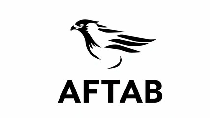 Baaz Falcon Logo Design | Black Vector Falcon Art | Minimalist Bird Logo | Transparent Background | Premium Vector Illustration