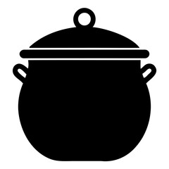 High-Resolution Black Pot Silhouette Vector for Graphic and Web Design