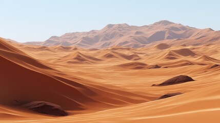 Desert landscape, mountains, sunrise, vastness, panoramic view