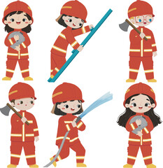 cute kid in firefighter costume