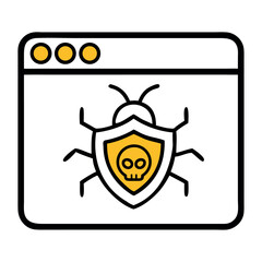 Fototapeta premium Data security malware browser icon