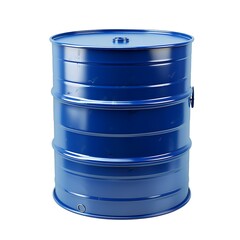 Blue metal barrel isolated on white background