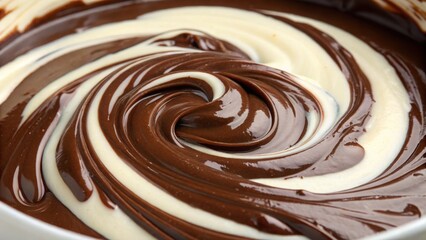 illustraion of molten chocolate texture white and dark chocolate